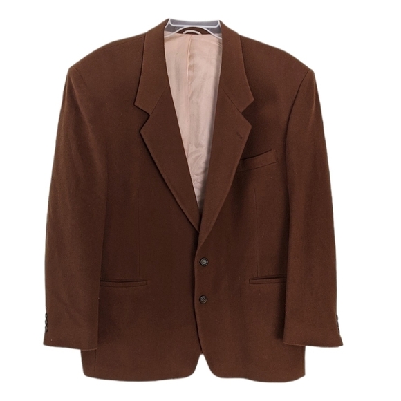 VINTAGE Hunt club wool cashmere blend coat blazer rust brown size 46R - Picture 1 of 11